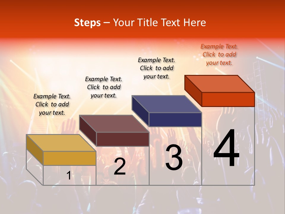 A Crowd Of People At A Concert With Their Hands Up PowerPoint Template