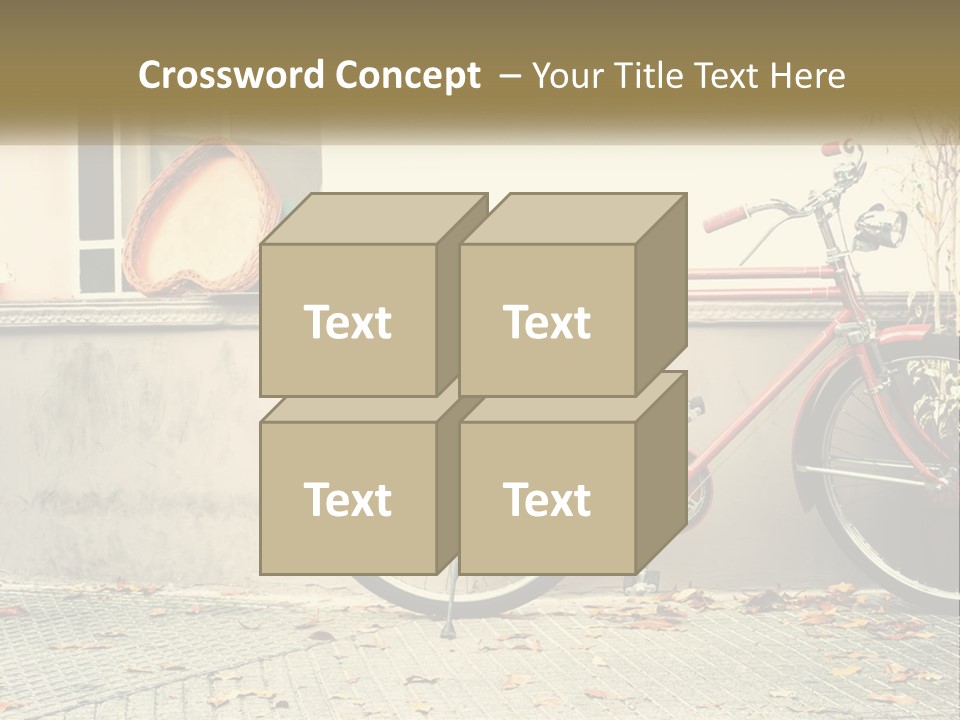 A Red Bike Parked Next To A Building PowerPoint Template