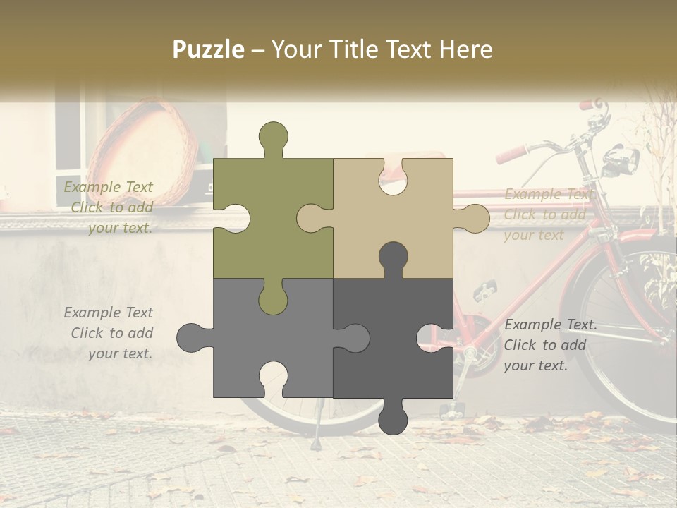 A Red Bike Parked Next To A Building PowerPoint Template