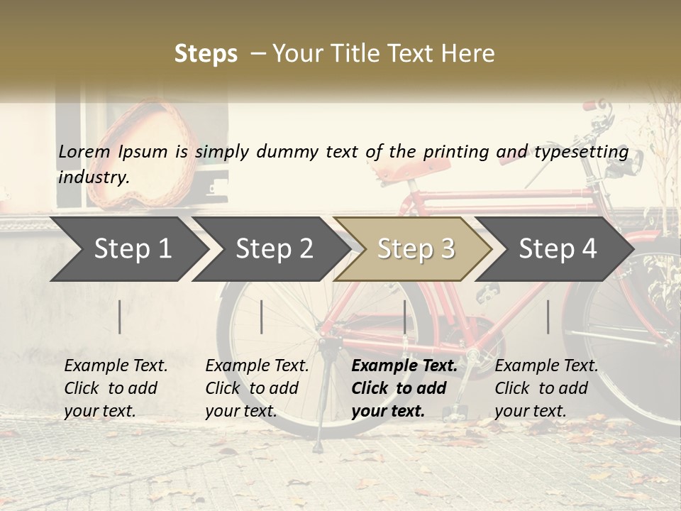 A Red Bike Parked Next To A Building PowerPoint Template