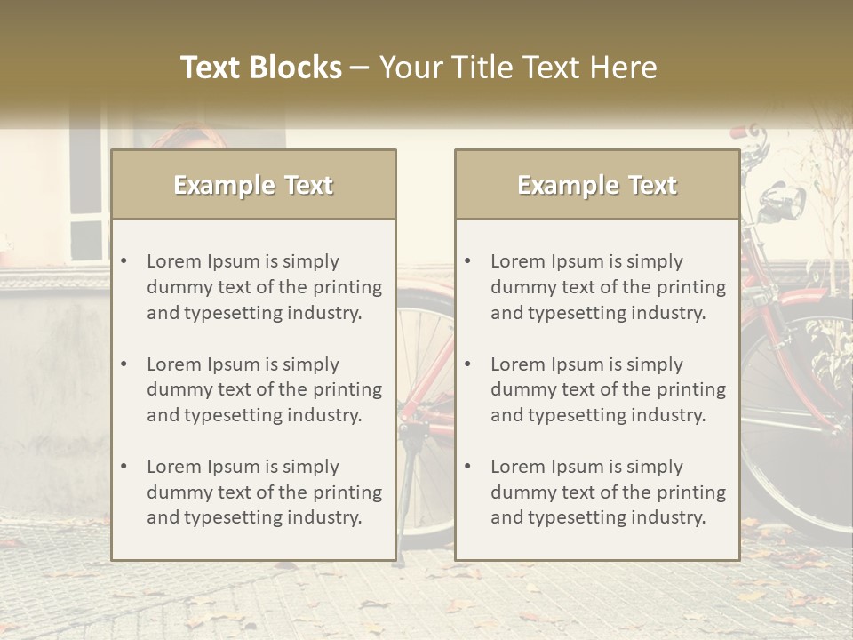 A Red Bike Parked Next To A Building PowerPoint Template