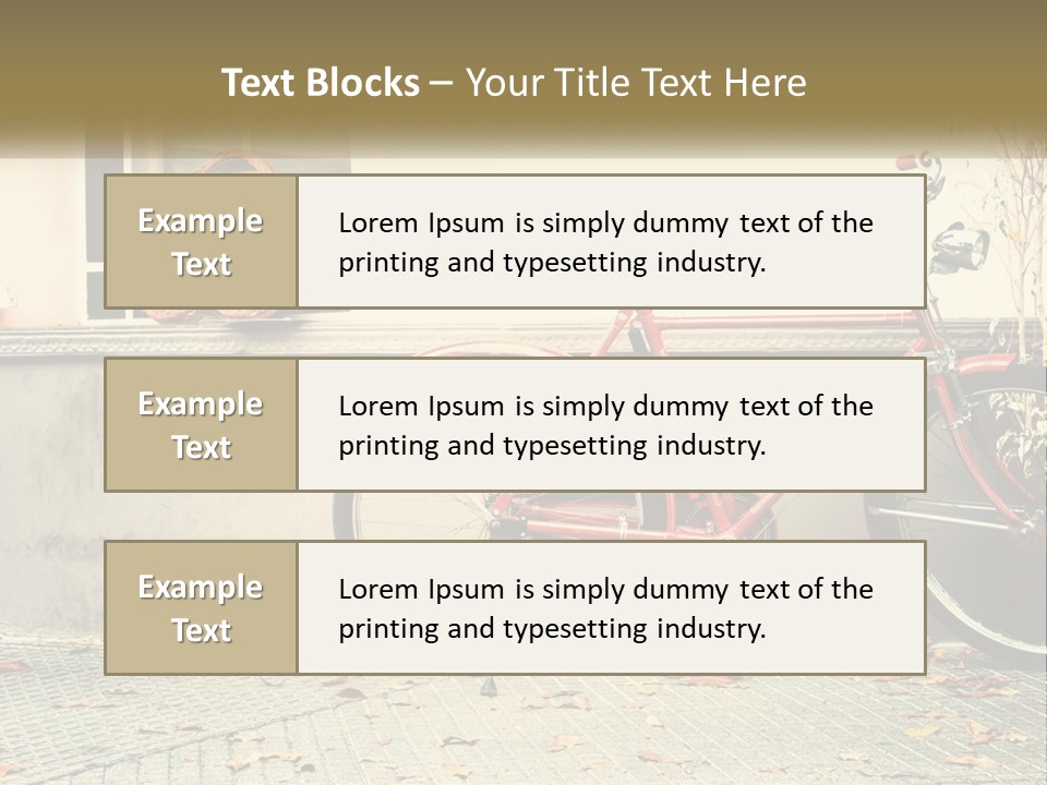 A Red Bike Parked Next To A Building PowerPoint Template