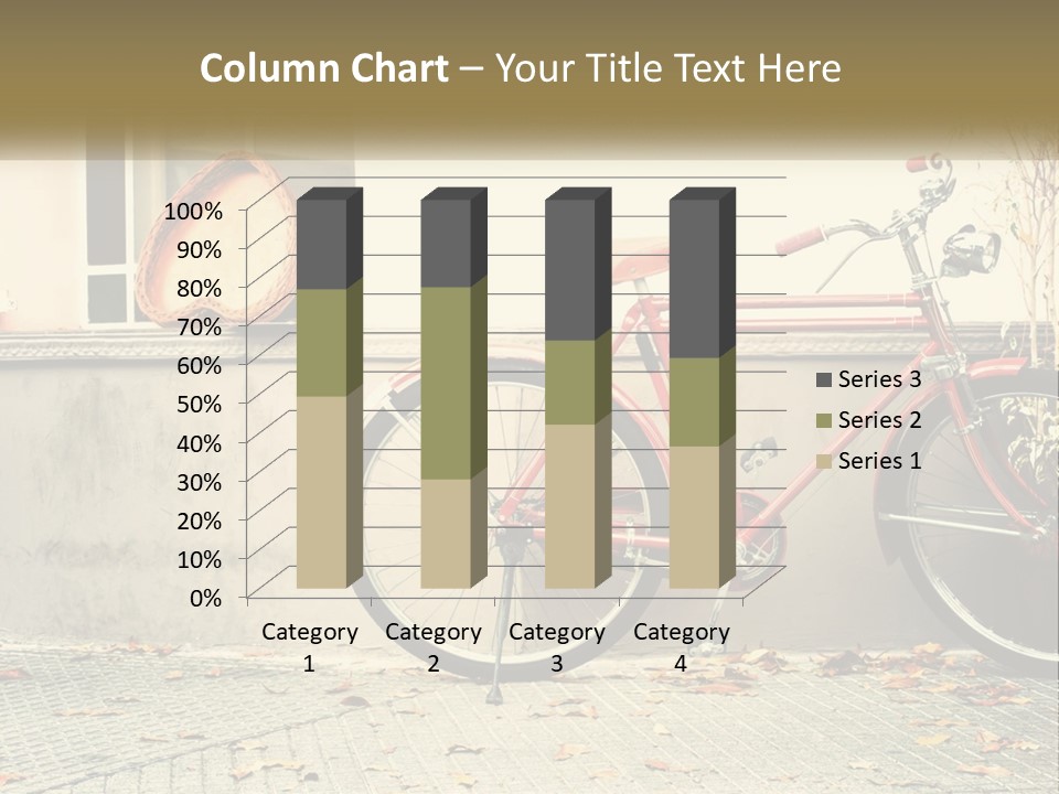 A Red Bike Parked Next To A Building PowerPoint Template