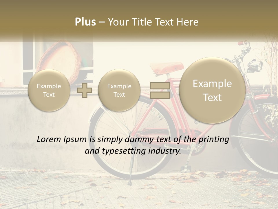 A Red Bike Parked Next To A Building PowerPoint Template