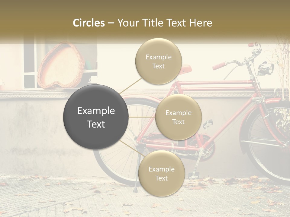 A Red Bike Parked Next To A Building PowerPoint Template