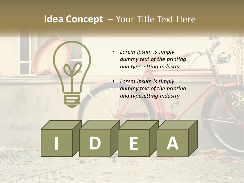 A Red Bike Parked Next To A Building PowerPoint Template