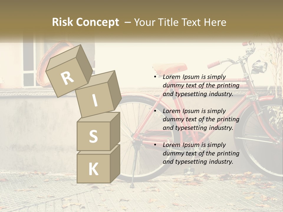 A Red Bike Parked Next To A Building PowerPoint Template