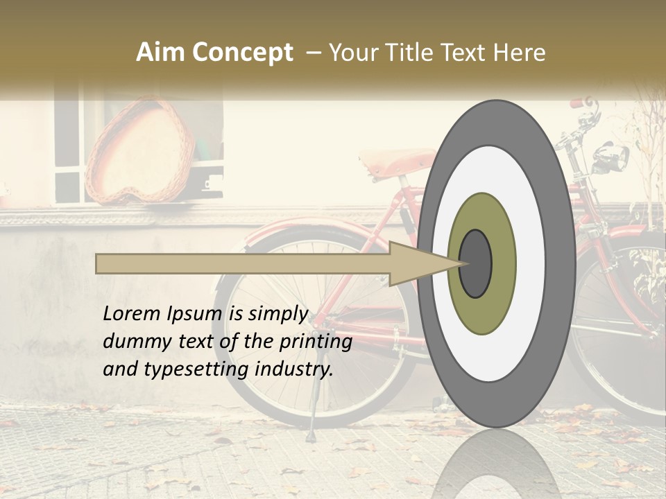 A Red Bike Parked Next To A Building PowerPoint Template