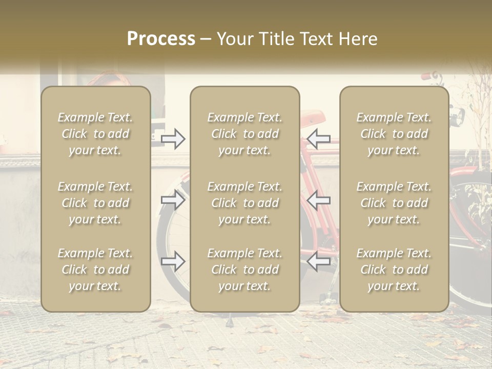 A Red Bike Parked Next To A Building PowerPoint Template