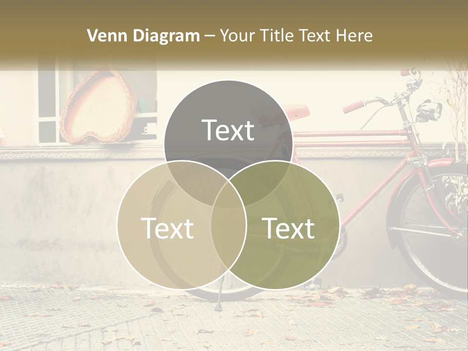 A Red Bike Parked Next To A Building PowerPoint Template