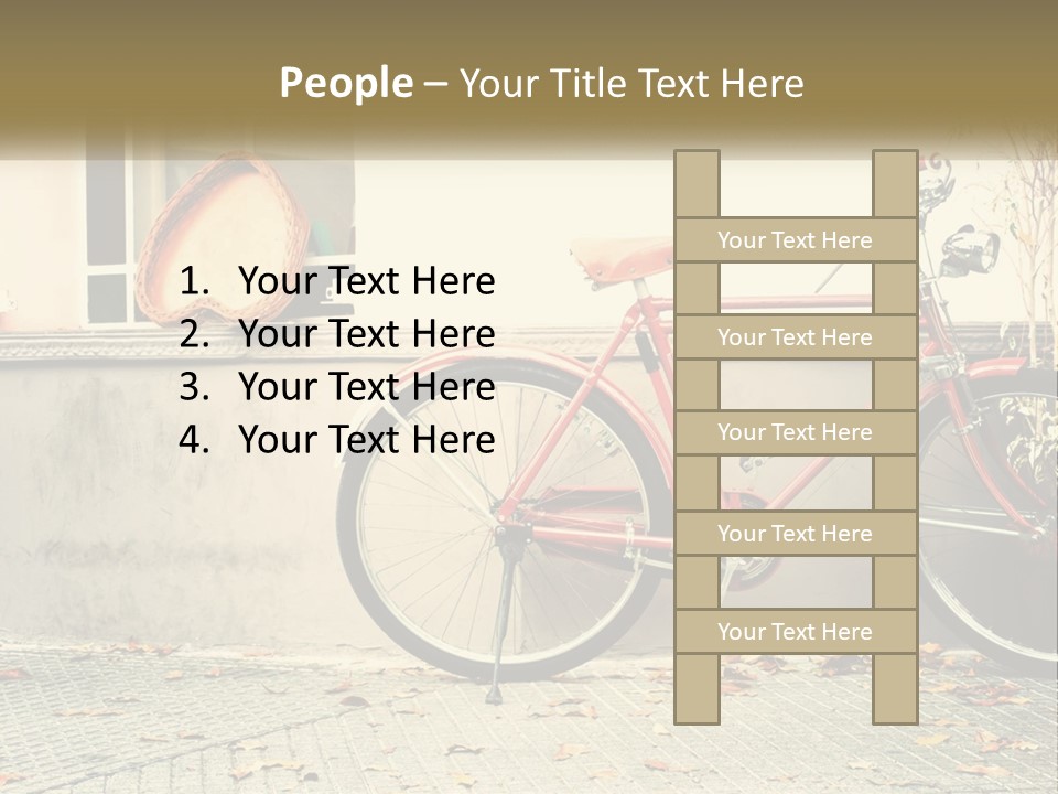 A Red Bike Parked Next To A Building PowerPoint Template