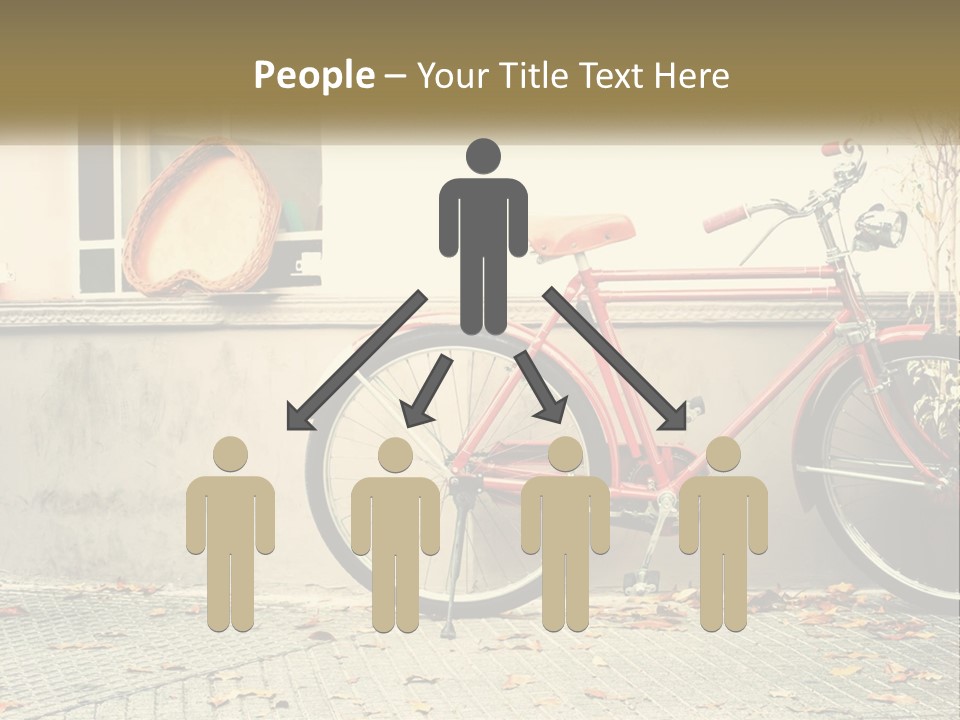 A Red Bike Parked Next To A Building PowerPoint Template