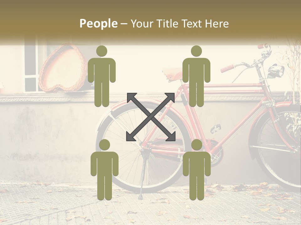 A Red Bike Parked Next To A Building PowerPoint Template