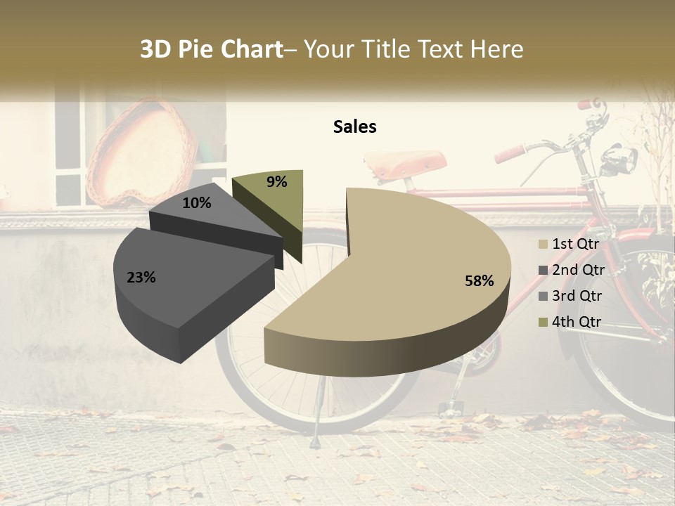 A Red Bike Parked Next To A Building PowerPoint Template