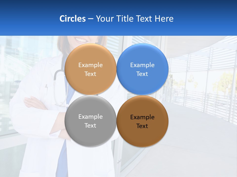 A Woman Doctor Standing In Front Of A Building PowerPoint Template