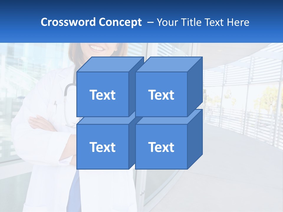 A Woman Doctor Standing In Front Of A Building PowerPoint Template