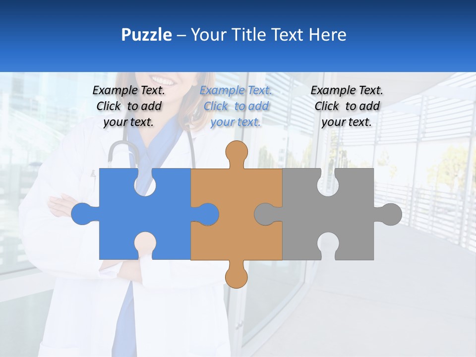 A Woman Doctor Standing In Front Of A Building PowerPoint Template