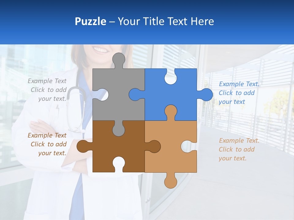 A Woman Doctor Standing In Front Of A Building PowerPoint Template