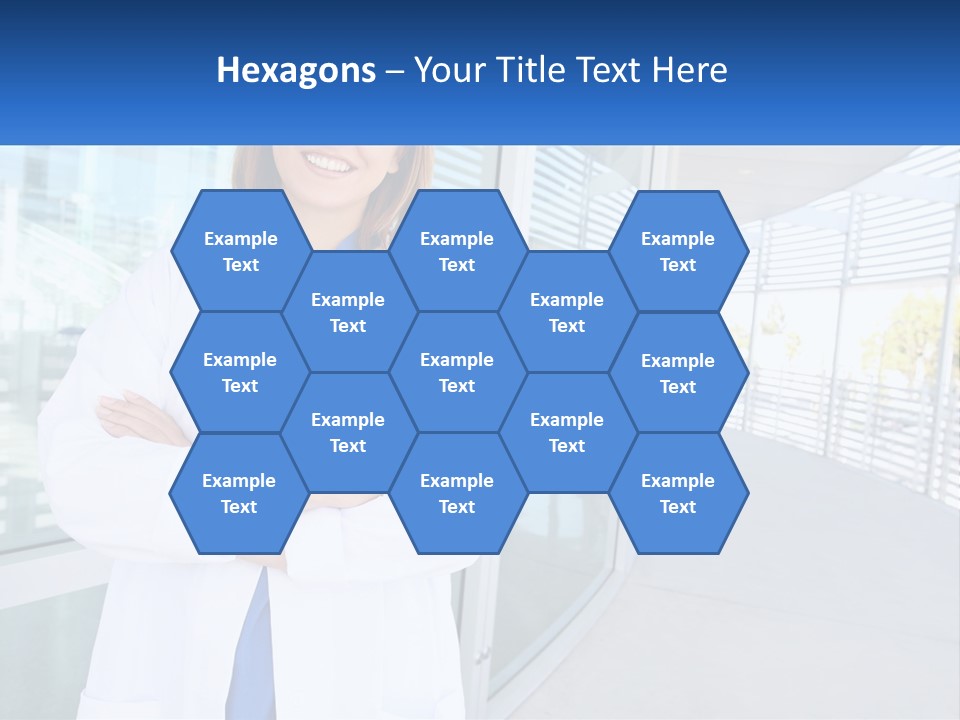 A Woman Doctor Standing In Front Of A Building PowerPoint Template