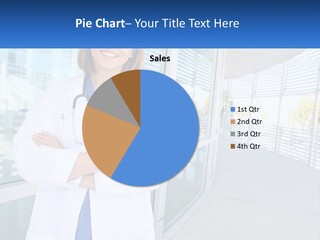 A Woman Doctor Standing In Front Of A Building PowerPoint Template