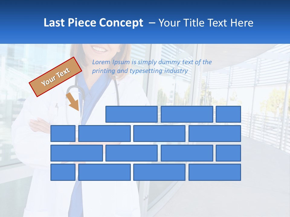 A Woman Doctor Standing In Front Of A Building PowerPoint Template