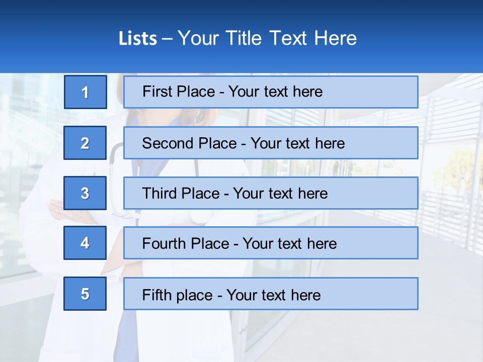 A Woman Doctor Standing In Front Of A Building PowerPoint Template