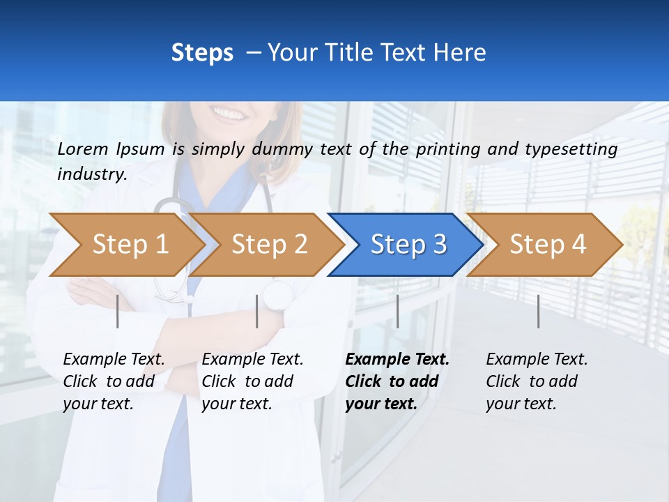 A Woman Doctor Standing In Front Of A Building PowerPoint Template