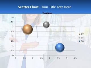 A Woman Doctor Standing In Front Of A Building PowerPoint Template