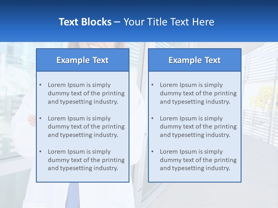 A Woman Doctor Standing In Front Of A Building PowerPoint Template
