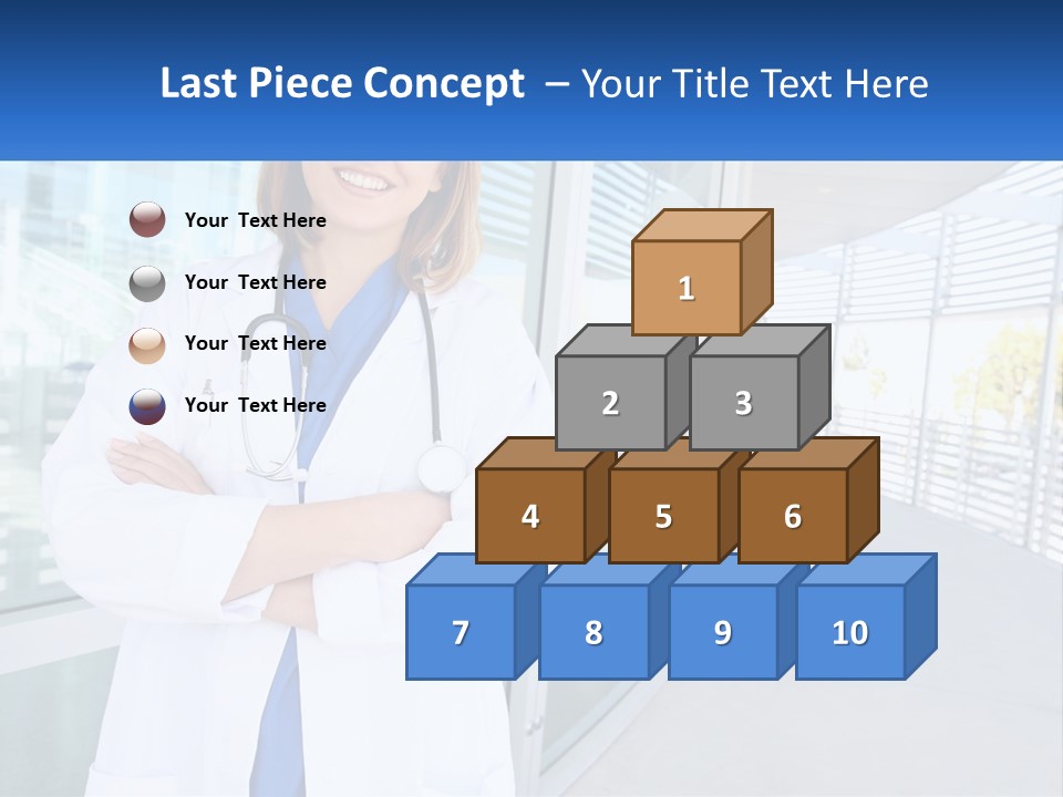 A Woman Doctor Standing In Front Of A Building PowerPoint Template