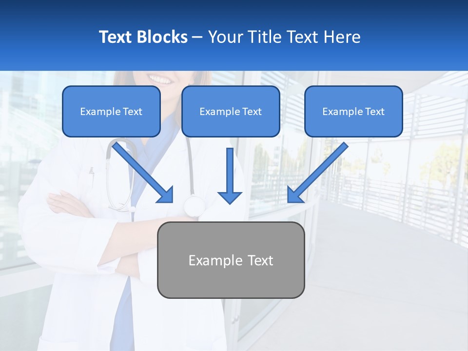 A Woman Doctor Standing In Front Of A Building PowerPoint Template