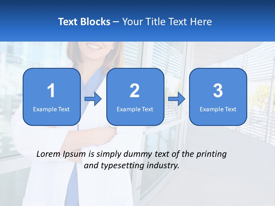 A Woman Doctor Standing In Front Of A Building PowerPoint Template