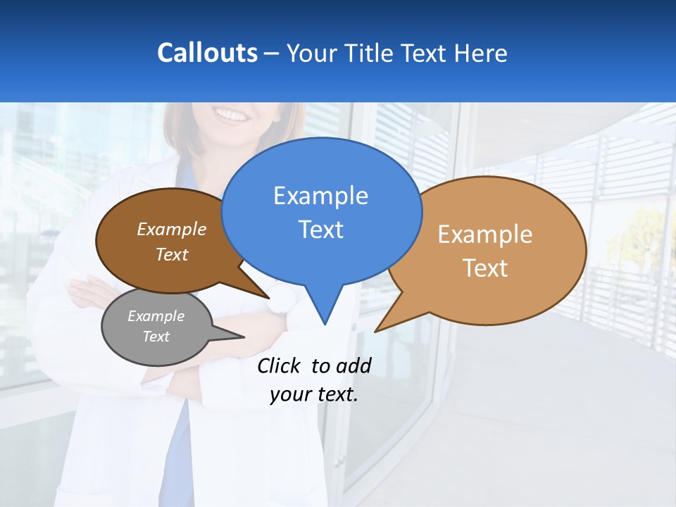 A Woman Doctor Standing In Front Of A Building PowerPoint Template