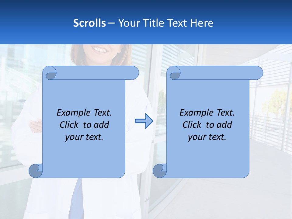A Woman Doctor Standing In Front Of A Building PowerPoint Template