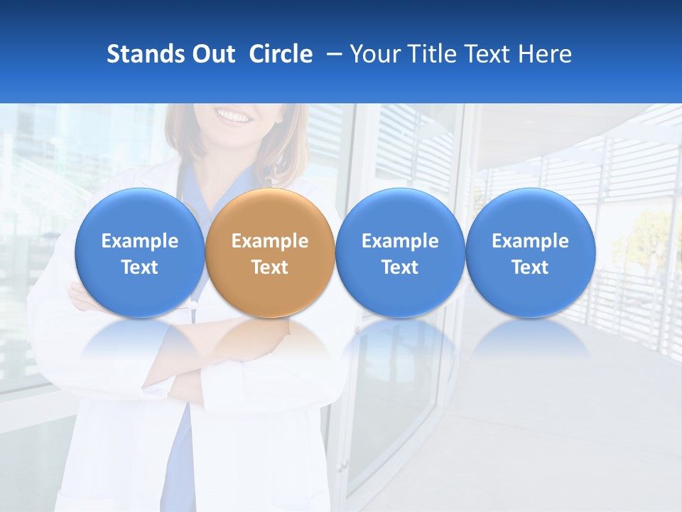 A Woman Doctor Standing In Front Of A Building PowerPoint Template