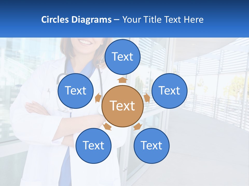 A Woman Doctor Standing In Front Of A Building PowerPoint Template