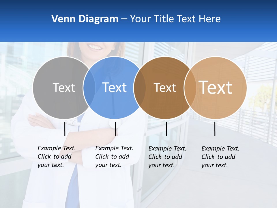 A Woman Doctor Standing In Front Of A Building PowerPoint Template