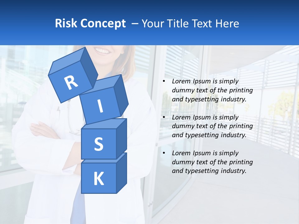 A Woman Doctor Standing In Front Of A Building PowerPoint Template