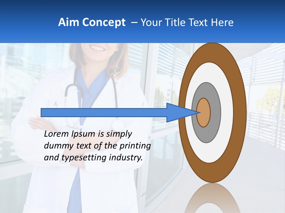 A Woman Doctor Standing In Front Of A Building PowerPoint Template