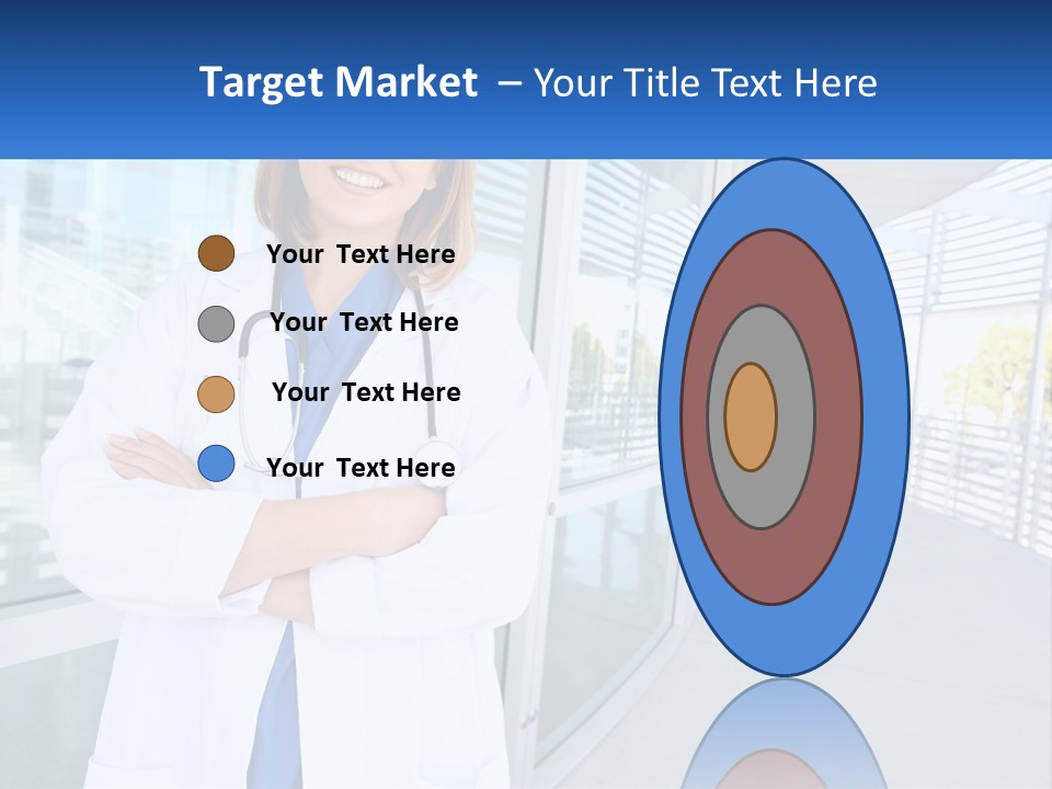 A Woman Doctor Standing In Front Of A Building PowerPoint Template