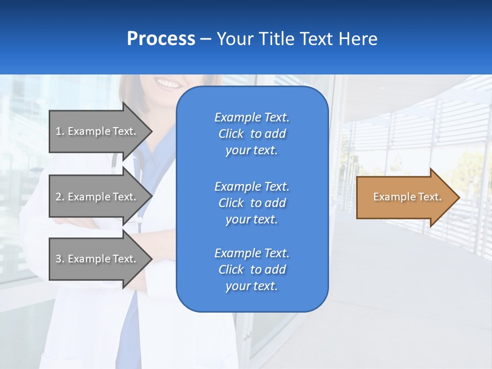 A Woman Doctor Standing In Front Of A Building PowerPoint Template