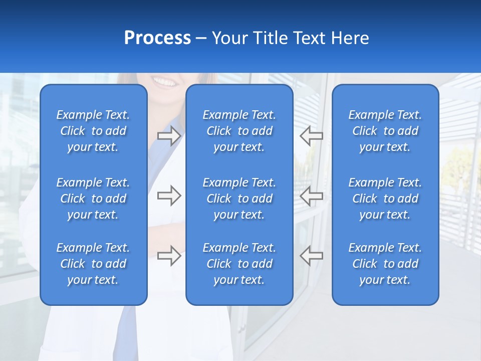 A Woman Doctor Standing In Front Of A Building PowerPoint Template
