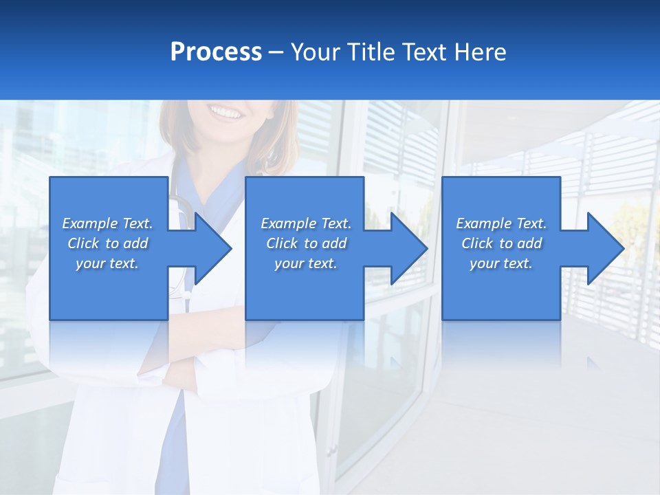A Woman Doctor Standing In Front Of A Building PowerPoint Template