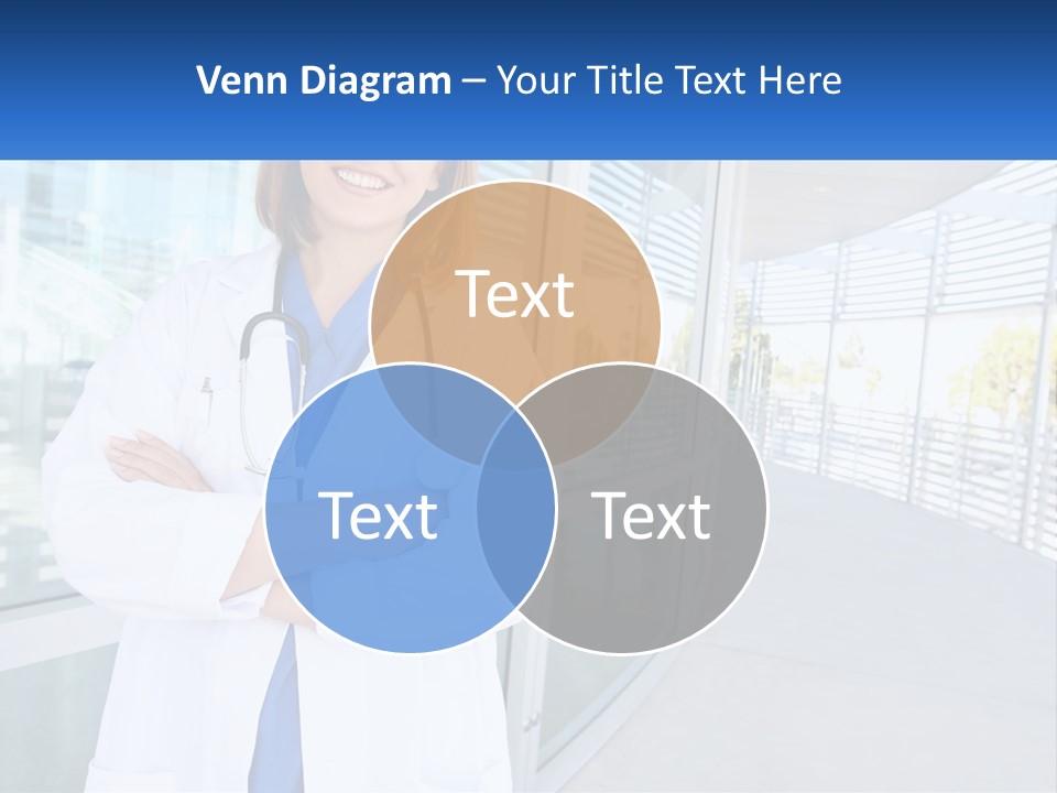 A Woman Doctor Standing In Front Of A Building PowerPoint Template