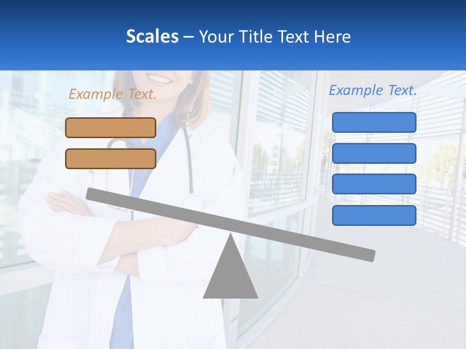 A Woman Doctor Standing In Front Of A Building PowerPoint Template