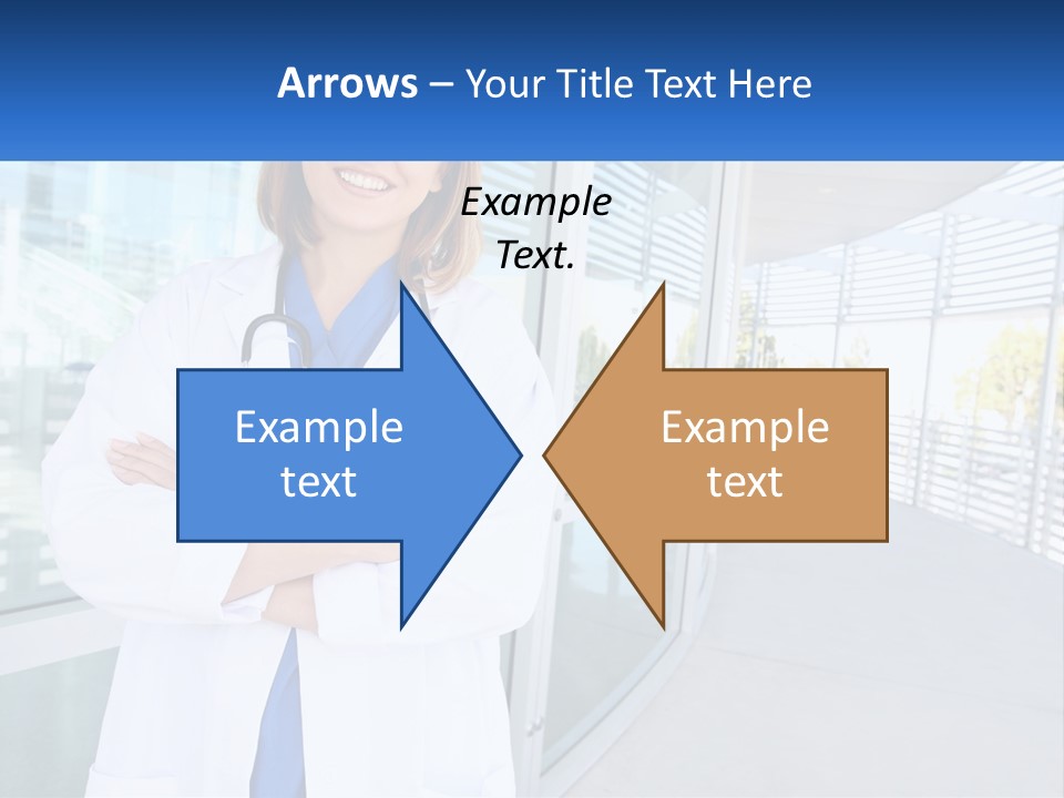 A Woman Doctor Standing In Front Of A Building PowerPoint Template