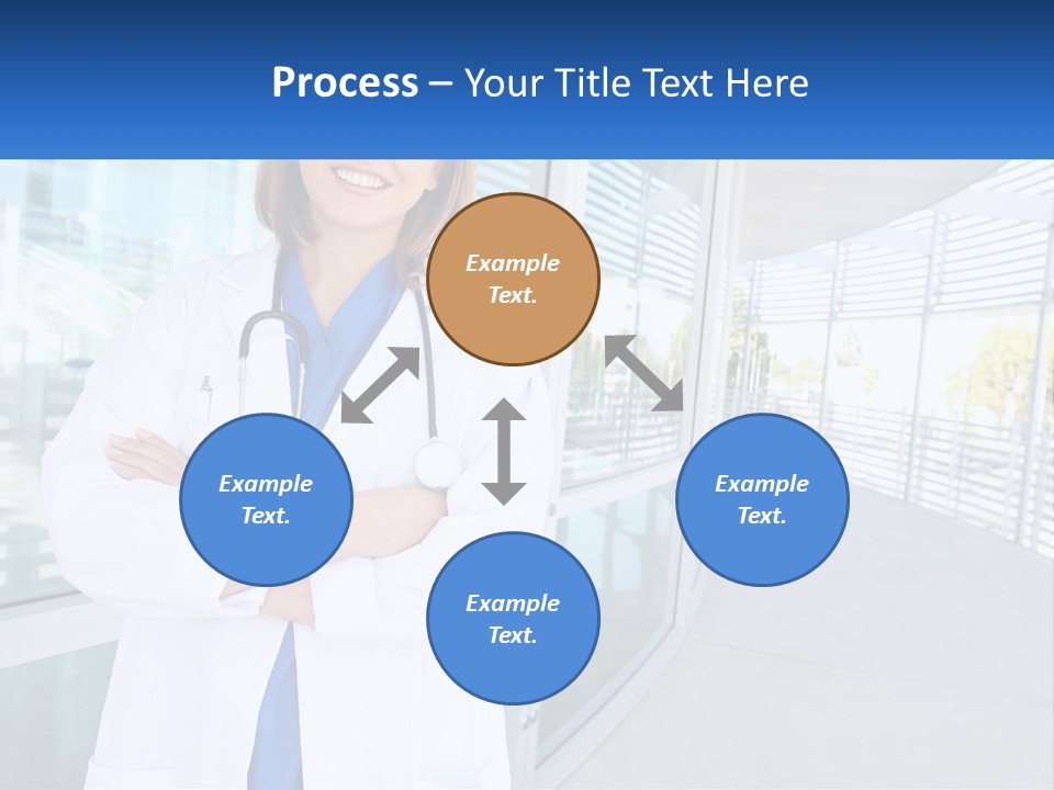 A Woman Doctor Standing In Front Of A Building PowerPoint Template