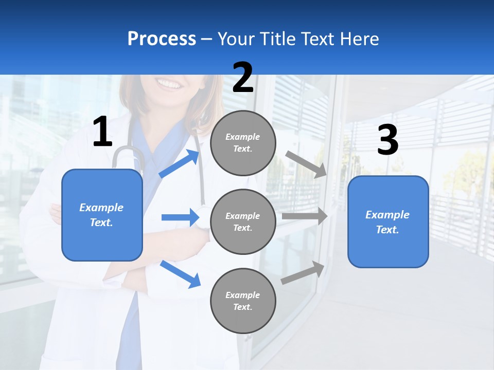 A Woman Doctor Standing In Front Of A Building PowerPoint Template