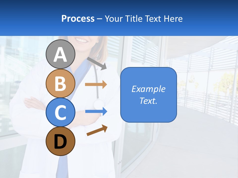 A Woman Doctor Standing In Front Of A Building PowerPoint Template