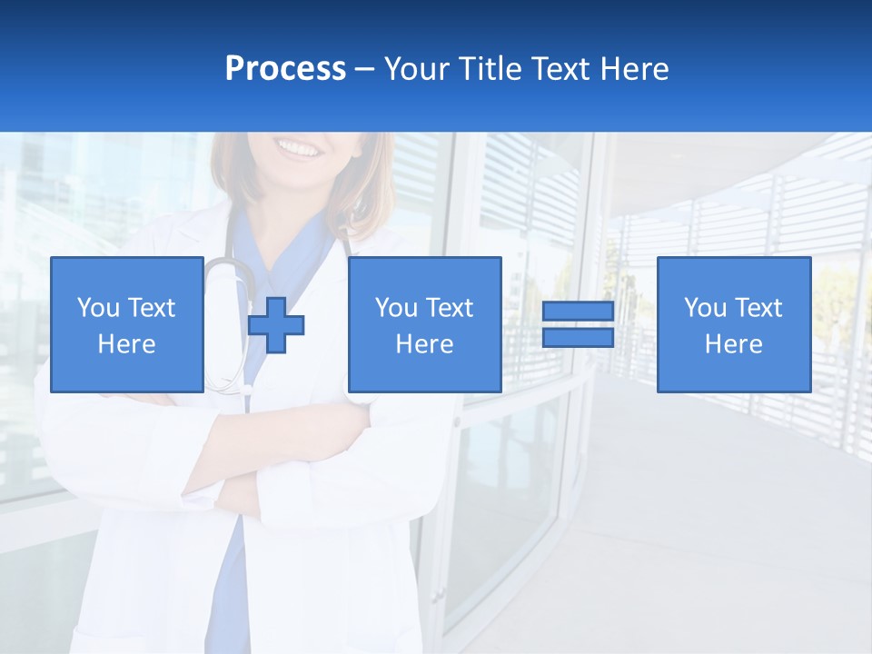 A Woman Doctor Standing In Front Of A Building PowerPoint Template